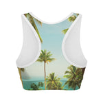 Coconut Tree Print Women's Sports Bra