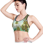 Coconut Tree Print Women's Sports Bra