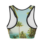 Coconut Tree Print Women's Sports Bra