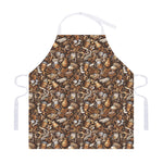 Coffee And Dessert Drawing Pattern Print Adjustable Apron
