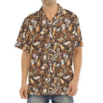 Coffee And Dessert Drawing Pattern Print Aloha Shirt