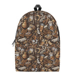 Coffee And Dessert Drawing Pattern Print Backpack