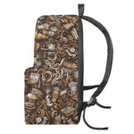 Coffee And Dessert Drawing Pattern Print Backpack
