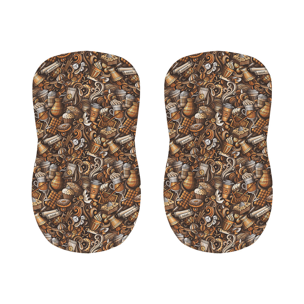 Coffee And Dessert Drawing Pattern Print Bar Stool Covers