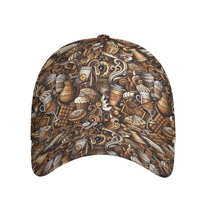 Coffee And Dessert Drawing Pattern Print Baseball Cap