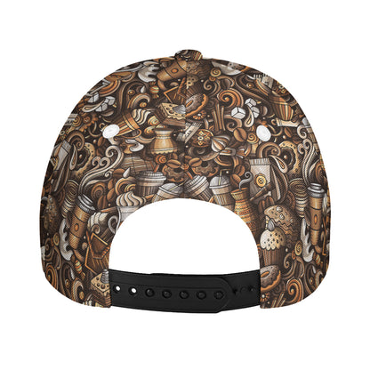Coffee And Dessert Drawing Pattern Print Baseball Cap