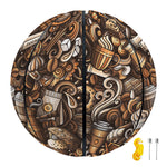 Coffee And Dessert Drawing Pattern Print Basketball