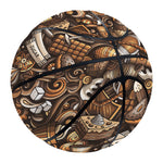 Coffee And Dessert Drawing Pattern Print Basketball