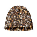 Coffee And Dessert Drawing Pattern Print Beanie