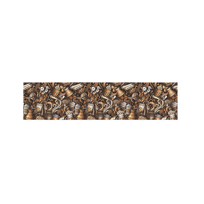 Coffee And Dessert Drawing Pattern Print Bed Runner