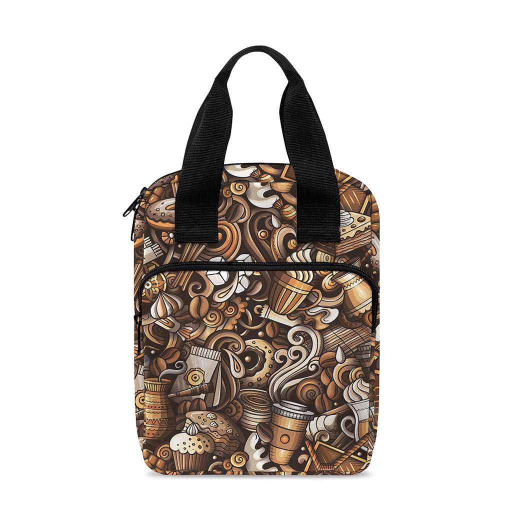 Coffee And Dessert Drawing Pattern Print Bible Tote Bag