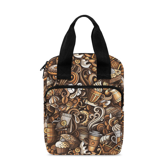 Coffee And Dessert Drawing Pattern Print Bible Tote Bag