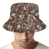 Coffee And Dessert Drawing Pattern Print Bucket Hat