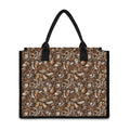 Coffee And Dessert Drawing Pattern Print Canvas Tote Bag