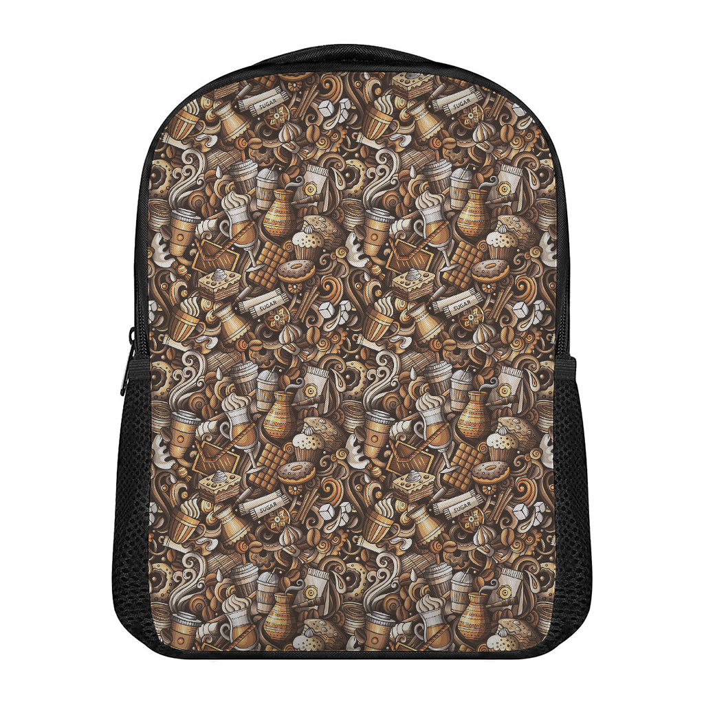Coffee And Dessert Drawing Pattern Print Casual Backpack