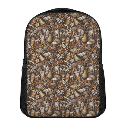 Coffee And Dessert Drawing Pattern Print Casual Backpack