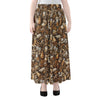 Coffee And Dessert Drawing Pattern Print Chiffon Maxi Skirt