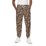 Coffee And Dessert Drawing Pattern Print Cotton Pants