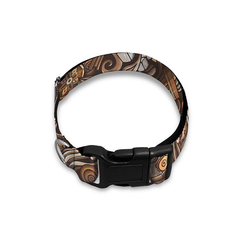 Coffee And Dessert Drawing Pattern Print Dog Collar