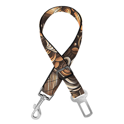 Coffee And Dessert Drawing Pattern Print Dog Seat Belt