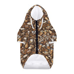 Coffee And Dessert Drawing Pattern Print Dog Zip Up Hoodie