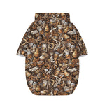 Coffee And Dessert Drawing Pattern Print Dog Zip Up Hoodie