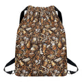 Coffee And Dessert Drawing Pattern Print Drawstring Backpack