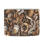 Coffee And Dessert Drawing Pattern Print Drum Lamp Shade