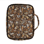 Coffee And Dessert Drawing Pattern Print Front Pocket Bible Bag
