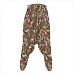 Coffee And Dessert Drawing Pattern Print Hammer Pants