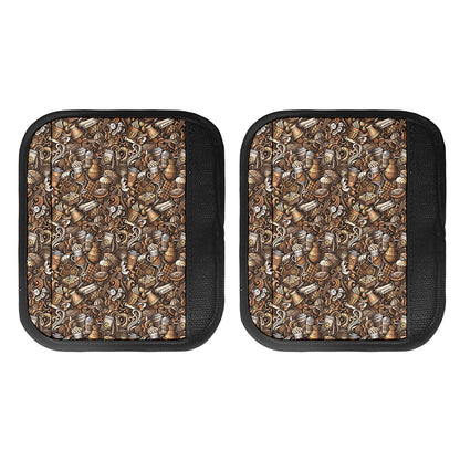 Coffee And Dessert Drawing Pattern Print Handle Covers
