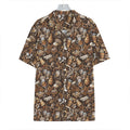 Coffee And Dessert Drawing Pattern Print Hawaiian Shirt