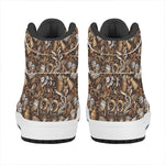Coffee And Dessert Drawing Pattern Print High Top Leather Sneakers