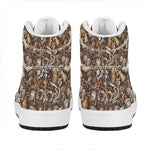 Coffee And Dessert Drawing Pattern Print High Top Leather Sneakers