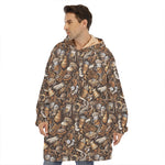 Coffee And Dessert Drawing Pattern Print Hoodie Blanket