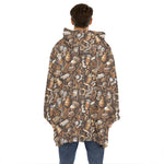 Coffee And Dessert Drawing Pattern Print Hoodie Blanket