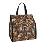 Coffee And Dessert Drawing Pattern Print Insulated Lunch Tote