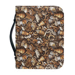 Coffee And Dessert Drawing Pattern Print Leather Bible Cover