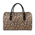 Coffee And Dessert Drawing Pattern Print Leather Duffel Bag