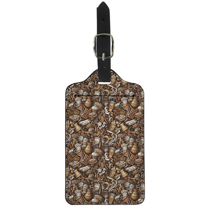 Coffee And Dessert Drawing Pattern Print Luggage Tag