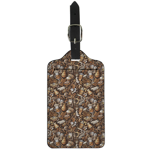 Coffee And Dessert Drawing Pattern Print Luggage Tag