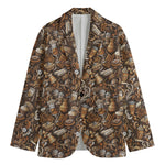 Coffee And Dessert Drawing Pattern Print Men's Blazer
