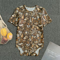 Coffee And Dessert Drawing Pattern Print Men's Bodysuit