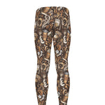 Coffee And Dessert Drawing Pattern Print Men's leggings