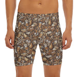 Coffee And Dessert Drawing Pattern Print Men's Long Boxer Briefs