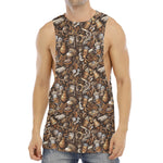 Coffee And Dessert Drawing Pattern Print Men's Muscle Tank Top