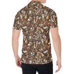 Coffee And Dessert Drawing Pattern Print Men's Shirt
