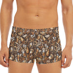 Coffee And Dessert Drawing Pattern Print Men's Short Boxer Briefs