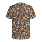 Coffee And Dessert Drawing Pattern Print Men's Sports T-Shirt