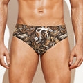 Coffee And Dessert Drawing Pattern Print Men's Swim Briefs